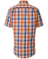 Preview: REDMOND Kurzarmhemd orange multicolor Karo Casual Comfort Fit